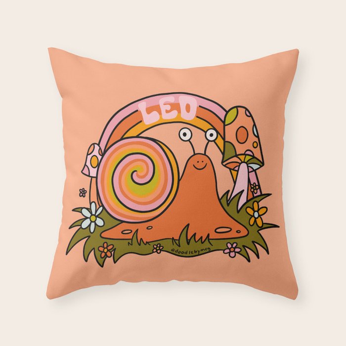 Leo Snail Throw Pillow Gallery Image 6