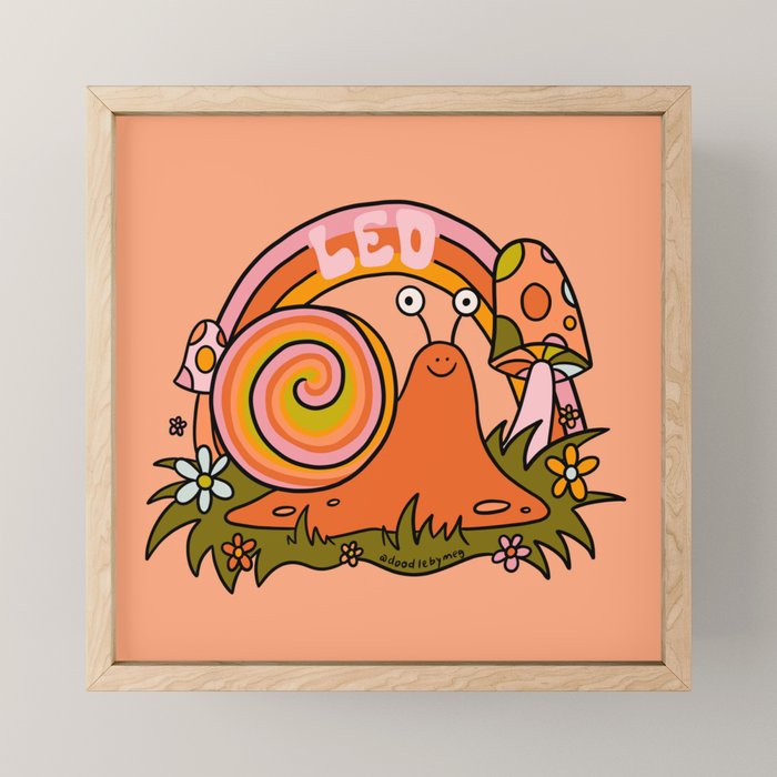 Leo Snail Mini Art Print Gallery Image 1