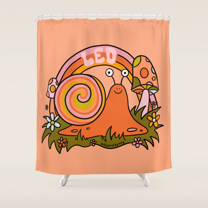 Leo Snail Shower Curtain Gallery Image 1