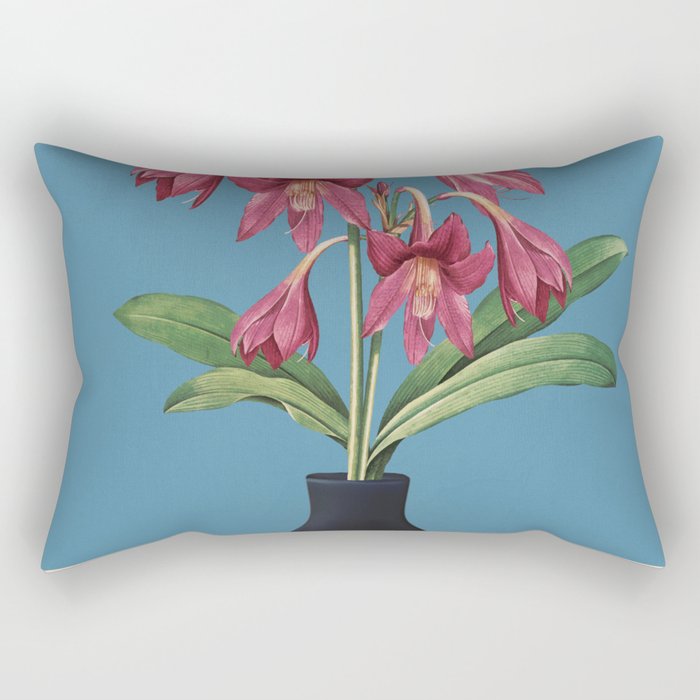 Flowers in Black Vase 1 Rectangular Pillow Gallery Image 1