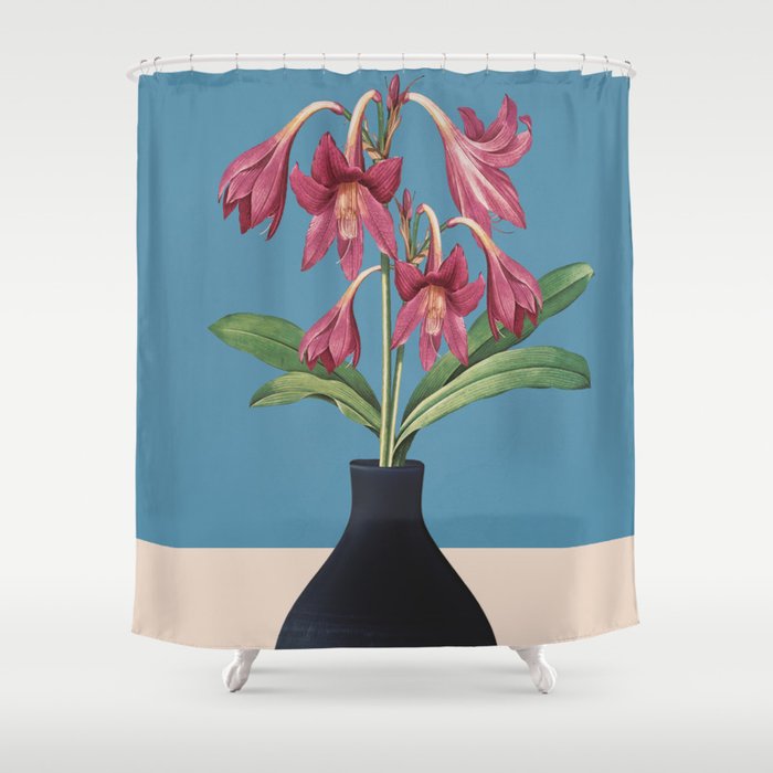 Flowers in Black Vase 1 Shower Curtain Gallery Image 1