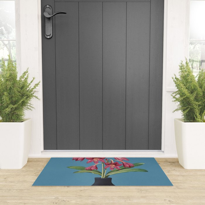 Flowers in Black Vase 1 Welcome Mat Gallery Image 3