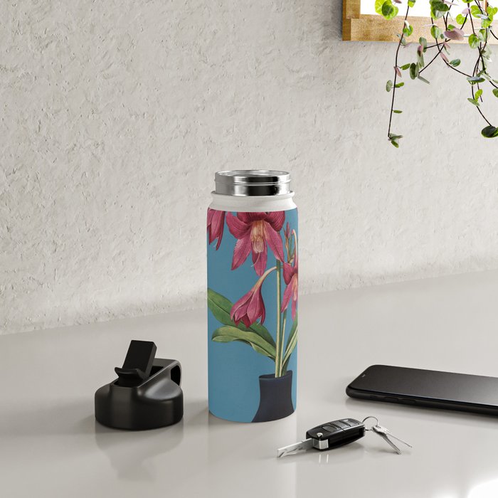 Flowers in Black Vase 1 Water Bottle Gallery Image 4