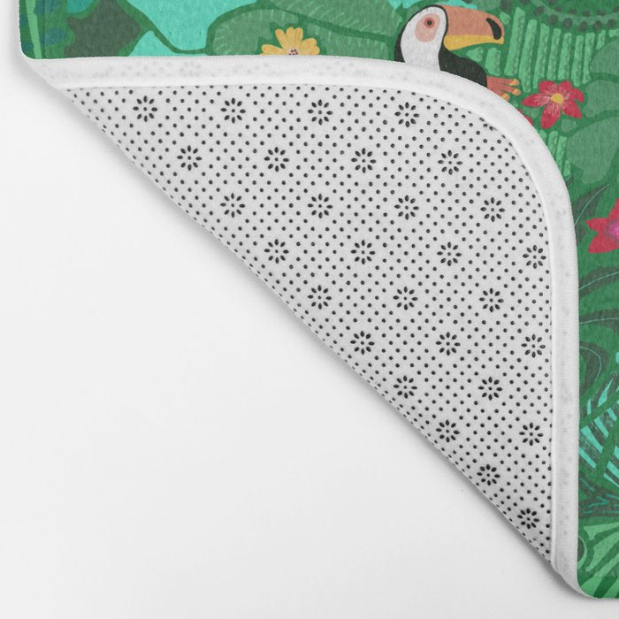 Sloths in the Emerald Jungle Pattern Bath Mat Gallery Image 2
