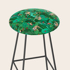 Sloths in the Emerald Jungle Pattern Stool Gallery Image 2