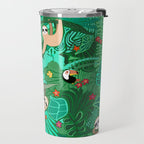 Sloths in the Emerald Jungle Pattern Travel Mug Gallery Image 2