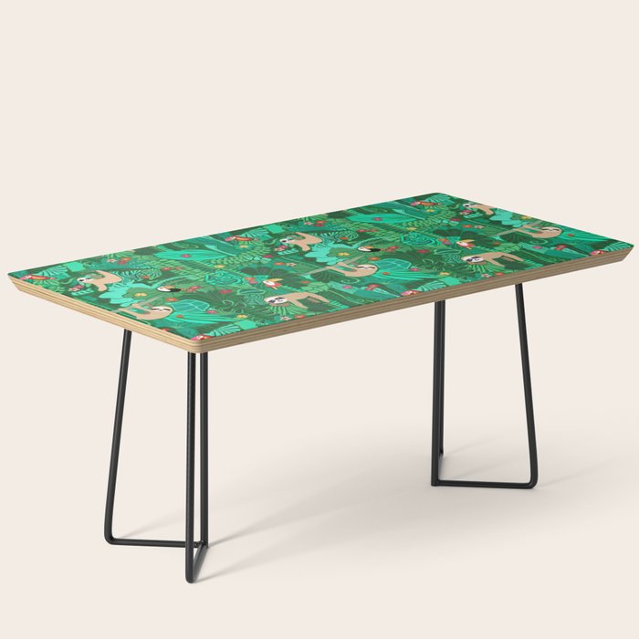 Sloths in the Emerald Jungle Pattern Coffee Table Gallery Image 1
