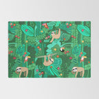 Sloths in the Emerald Jungle Pattern Rug Gallery Image 2