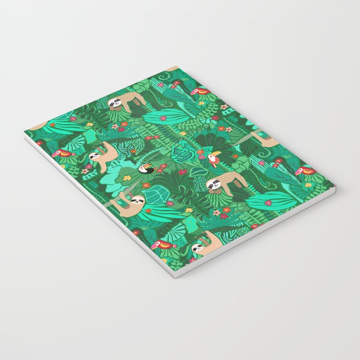 Sloths in the Emerald Jungle Pattern Notebook Gallery Image 3