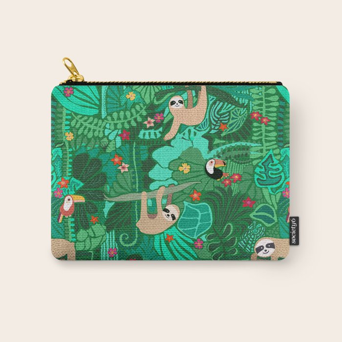 Sloths in the Emerald Jungle Pattern Carry All Pouch Gallery Image 1