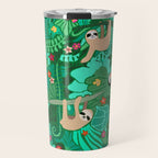 Sloths in the Emerald Jungle Pattern Travel Mug Gallery Image 1