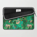 Sloths in the Emerald Jungle Pattern Laptop Sleeve Gallery Image 2