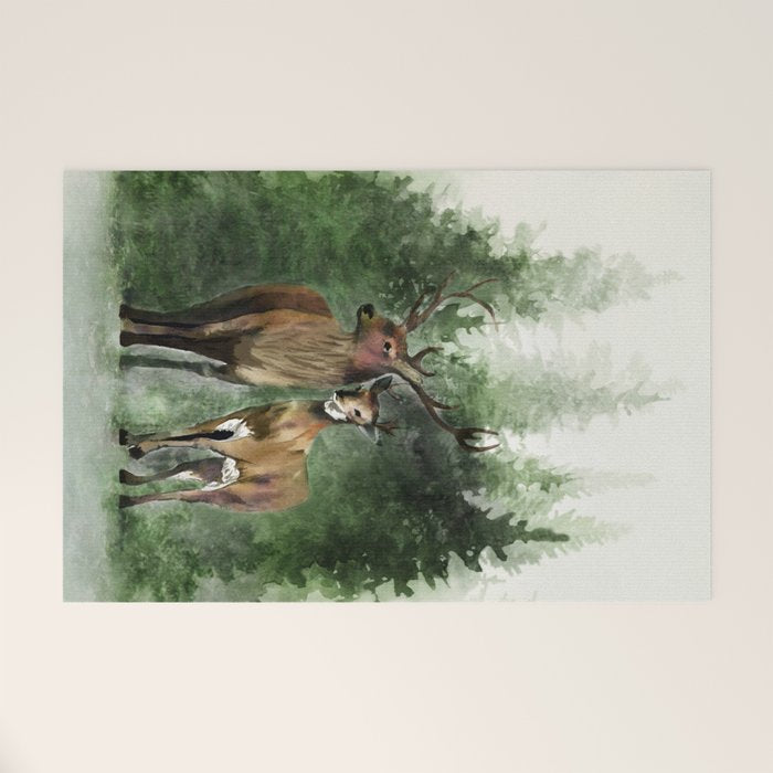 Deers in the Forest Welcome Mat Gallery Image 1