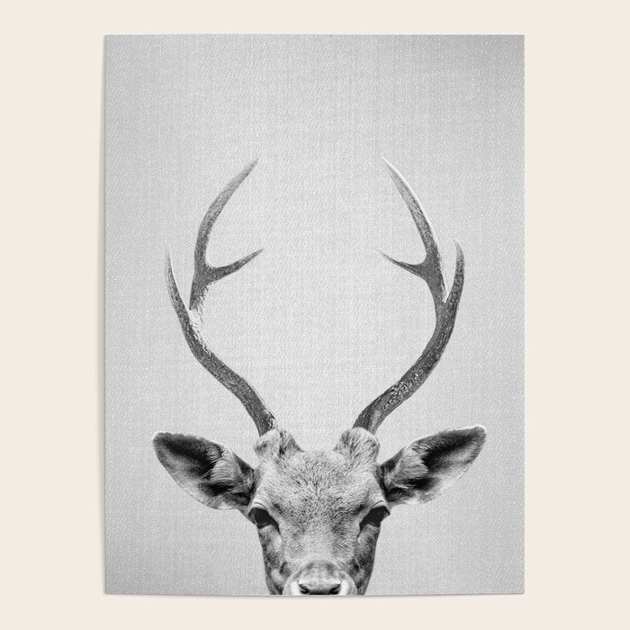 Deer - Black & White Poster Gallery Image 4