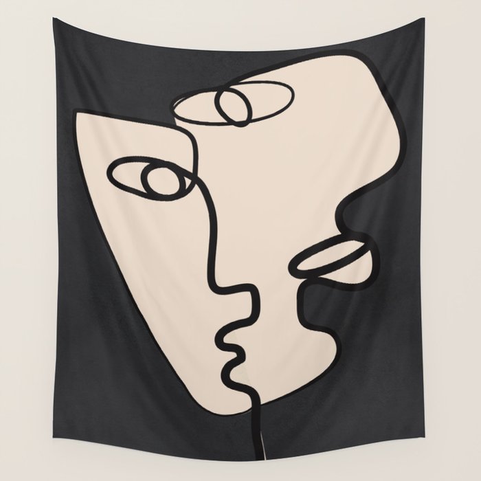 Interwoven Faces 1 Wall Tapestry Gallery Image 1