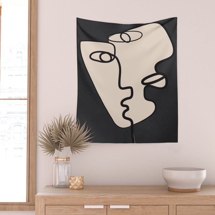 Interwoven Faces 1 Wall Tapestry Gallery Image 2