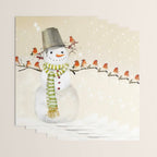 Snowman and Birds Wrapping Paper Gallery Image 3