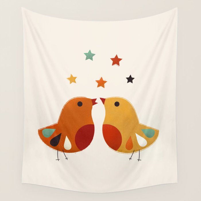 Little Festive Birds Wall Tapestry Gallery Image 1