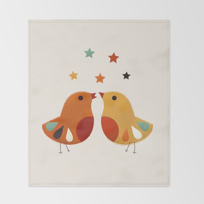 Little Festive Birds Throw Blanket Gallery Image 2