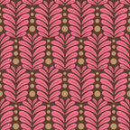 Pink and Brown Botanical Scalloped Art Deco Pattern Coffee Mug Gallery Image 2