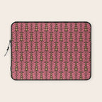 Pink and Brown Botanical Scalloped Art Deco Pattern Laptop Sleeve Gallery Image 1