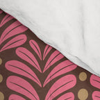 Pink and Brown Botanical Scalloped Art Deco Pattern Comforter Gallery Image 4