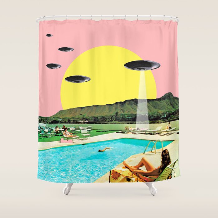 Invasion on vacation (UFO in Hawaii) Shower Curtain Gallery Image 1