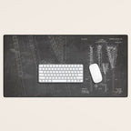 Lacrosse Stick Patent - Lacrosse Player Art - Black Chalkboard Desk Mat Gallery Image 1