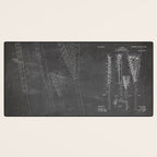 Lacrosse Stick Patent - Lacrosse Player Art - Black Chalkboard Desk Mat Gallery Image 3