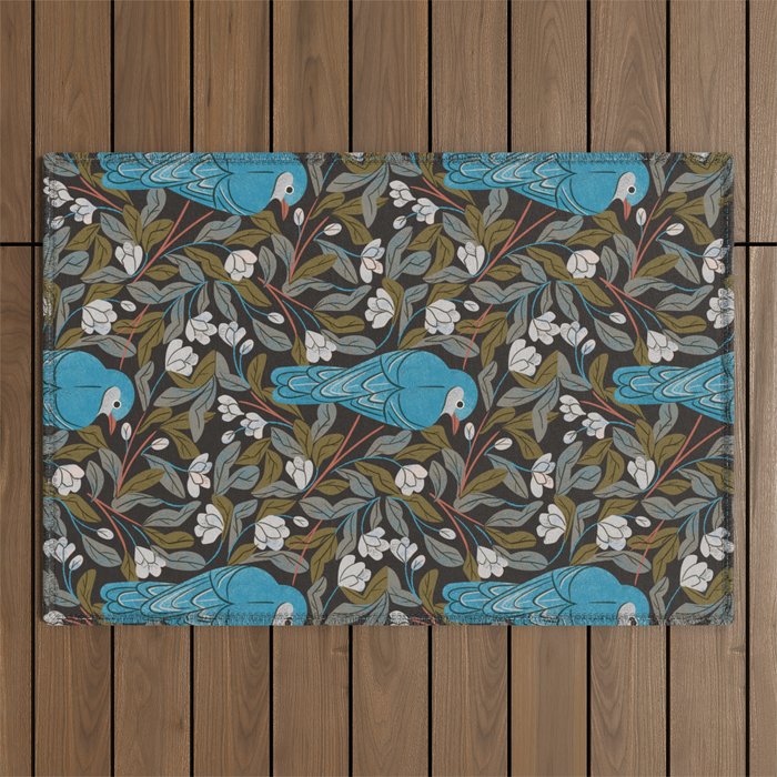 Bluebird and Apple Blossoms Outdoor Rug Gallery Image 1