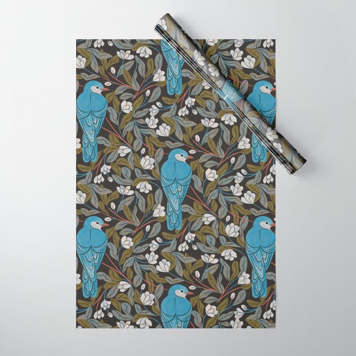 Bluebird and Apple Blossoms Wrapping Paper Gallery Image 1