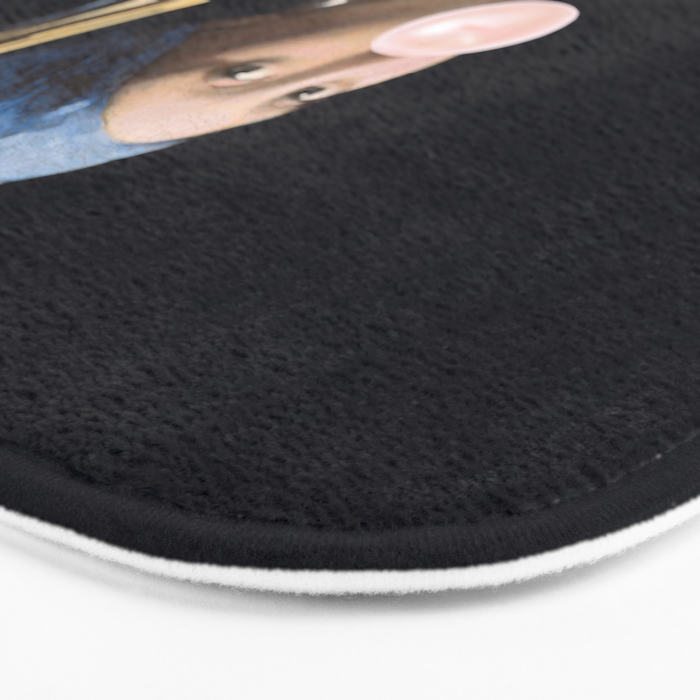 Girl with Pearl Earing Blowing Gum Bath Mat Gallery Image 3