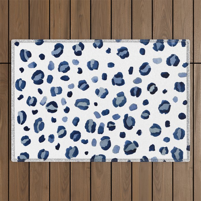 animal print (navy) Outdoor Rug Gallery Image 1