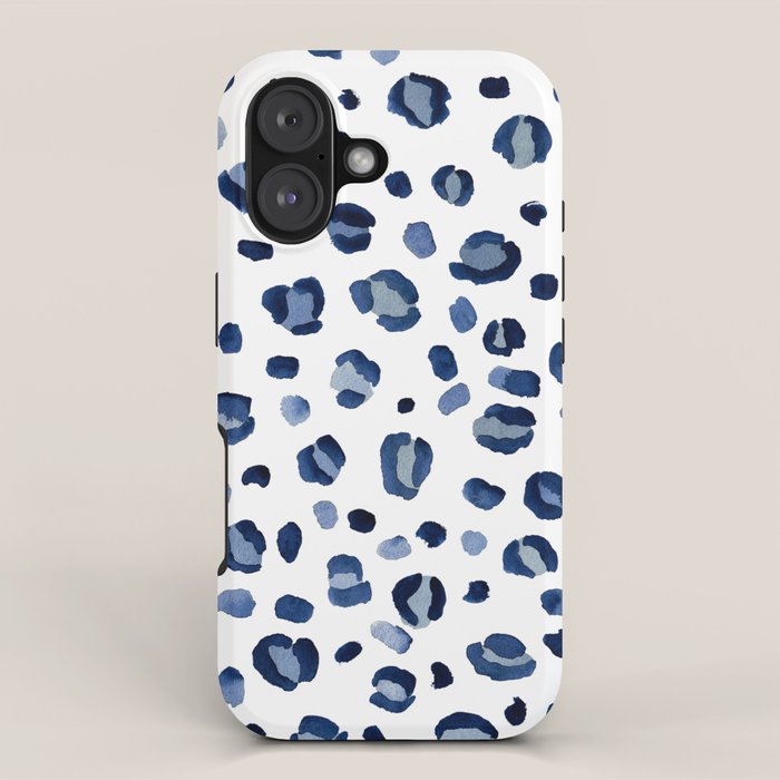 animal print (navy) iPhone Case Gallery Image 1