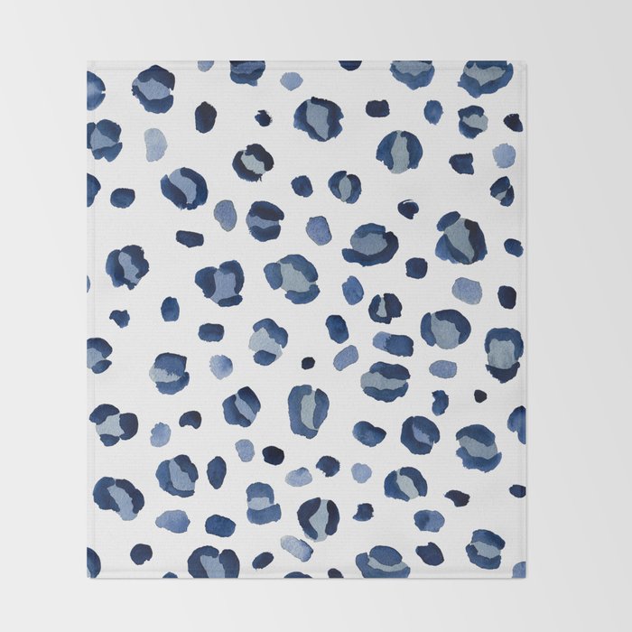 animal print (navy) Throw Blanket Gallery Image 2