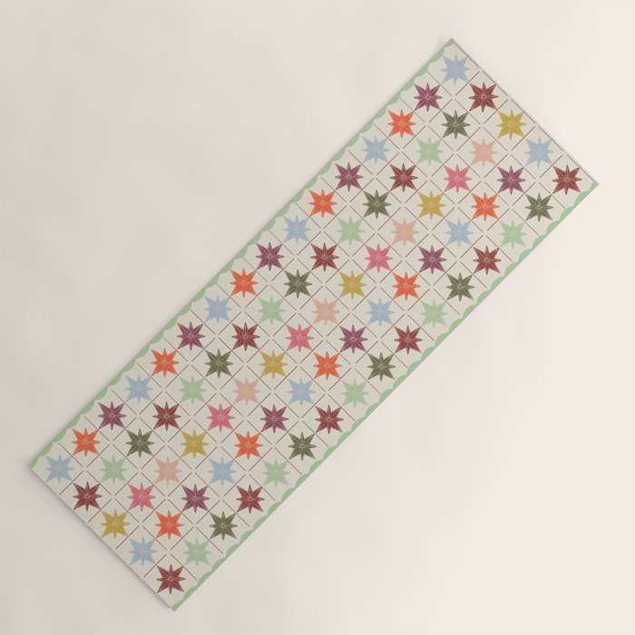 Paper Stars Tile Yoga Mat Gallery Image 1
