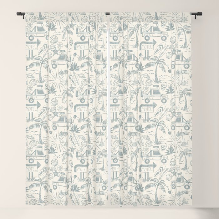 Baja - faded blue Window Curtain Gallery Image 5