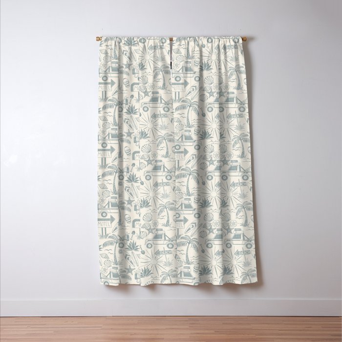 Baja - faded blue Window Curtain Gallery Image 3