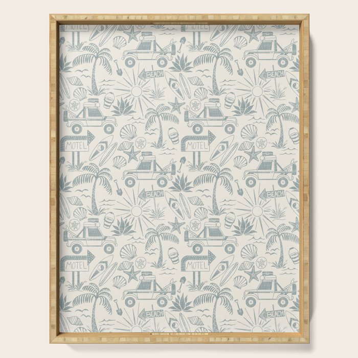 Baja - faded blue Serving Tray Gallery Image 1