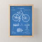 Bicycle Patent - Cyclling Art - Blueprint Mini Art Print Gallery Image 1