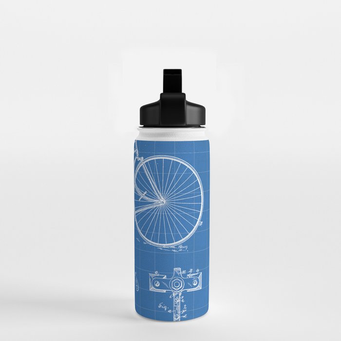 Bicycle Patent - Cyclling Art - Blueprint Water Bottle Gallery Image 2