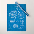 Bicycle Patent - Cyclling Art - Blueprint Wrapping Paper Gallery Image 1