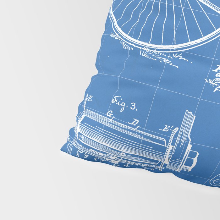 Bicycle Patent - Cyclling Art - Blueprint Pillow Sham Gallery Image 4