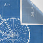 Bicycle Patent - Cyclling Art - Blueprint Wall Tapestry Gallery Image 3