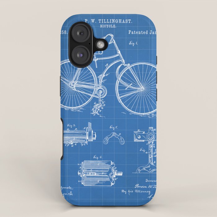 Bicycle Patent - Cyclling Art - Blueprint iPhone Case Gallery Image 1