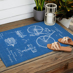 Bicycle Patent - Cyclling Art - Blueprint Outdoor Rug Gallery Image 2