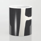 Mid Century Modern Minimalist Abstract Art Brush Strokes Black & White Ink Art Square Shapes Coffee Mug Gallery Image 4