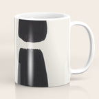 Mid Century Modern Minimalist Abstract Art Brush Strokes Black & White Ink Art Square Shapes Coffee Mug Gallery Image 1