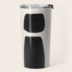 Mid Century Modern Minimalist Abstract Art Brush Strokes Black & White Ink Art Square Shapes Travel Mug Gallery Image 2