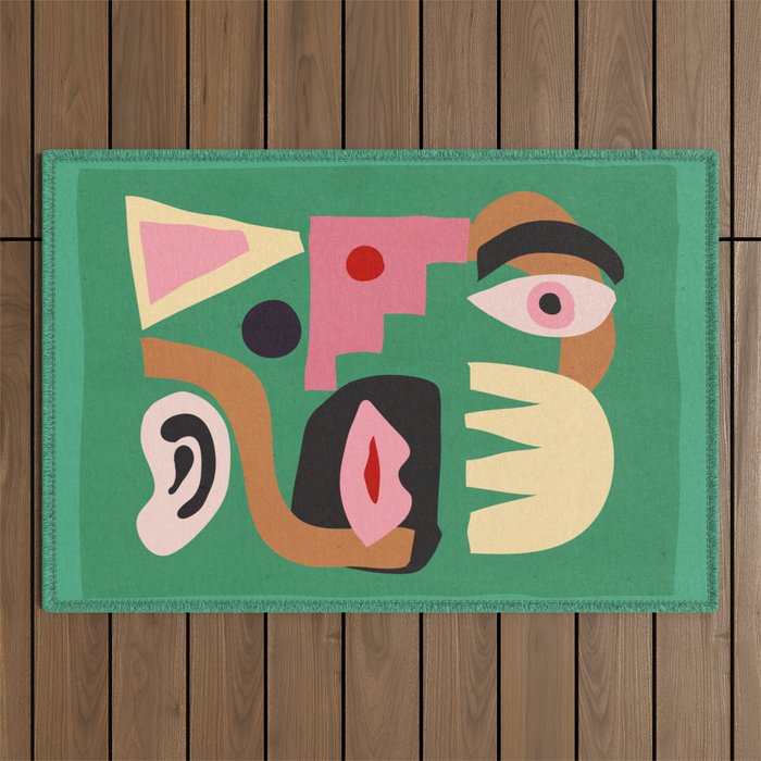 Abstract Shapes Modern Art 7 Outdoor Rug Gallery Image 1